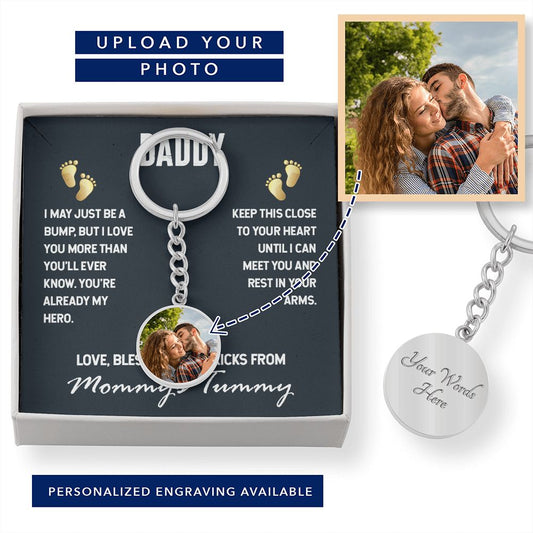 Dad to be-Customized Photo Keychain with Message Card