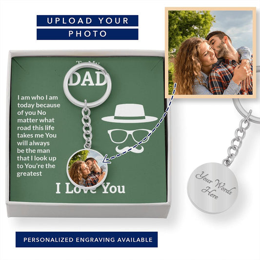 Father-Customized Photo Keychain with Message Card