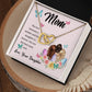 Mother-Interlocking Hearts Necklace with Crystals and Message Card (from Daughter)
