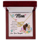 Mother-Interlocking Hearts Necklace with Crystals and Message Card (from Daughter)