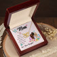 Mother-Interlocking Hearts Necklace with Crystals and Message Card (from Daughter)