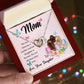 Mother-Interlocking Hearts Necklace with Crystals and Message Card (from Daughter)