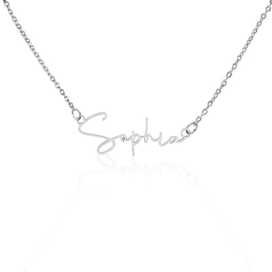 Mother-Customized Signature Name Necklace.