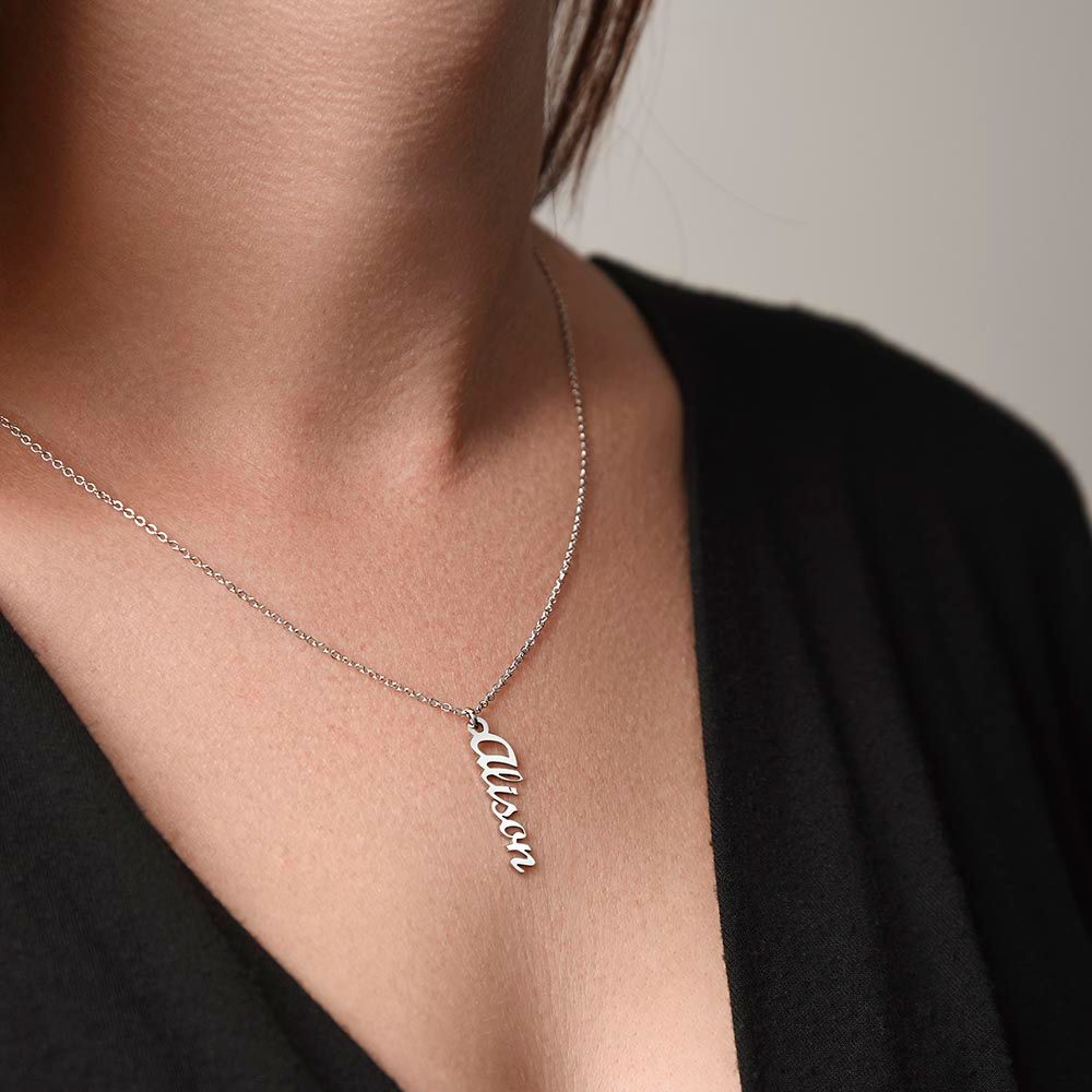 Mother-Customized Vertical Name Necklace.