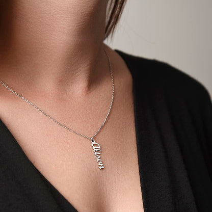 Mother-Customized Vertical Name Necklace.